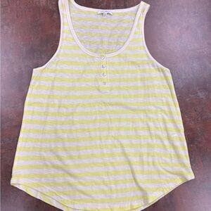 Z Supply Yellow and White Relaxed Sleeveless Tank Top